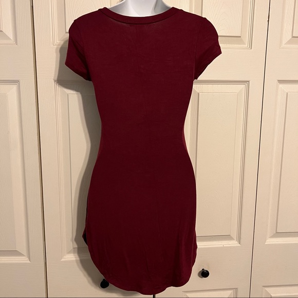 Wine color mini dress S - Picture 12 of 13